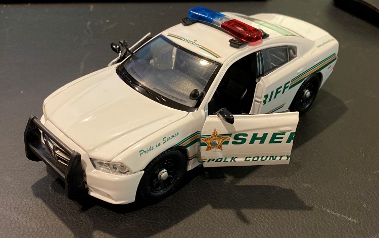 Polk County Sheriff die-cast police car open door