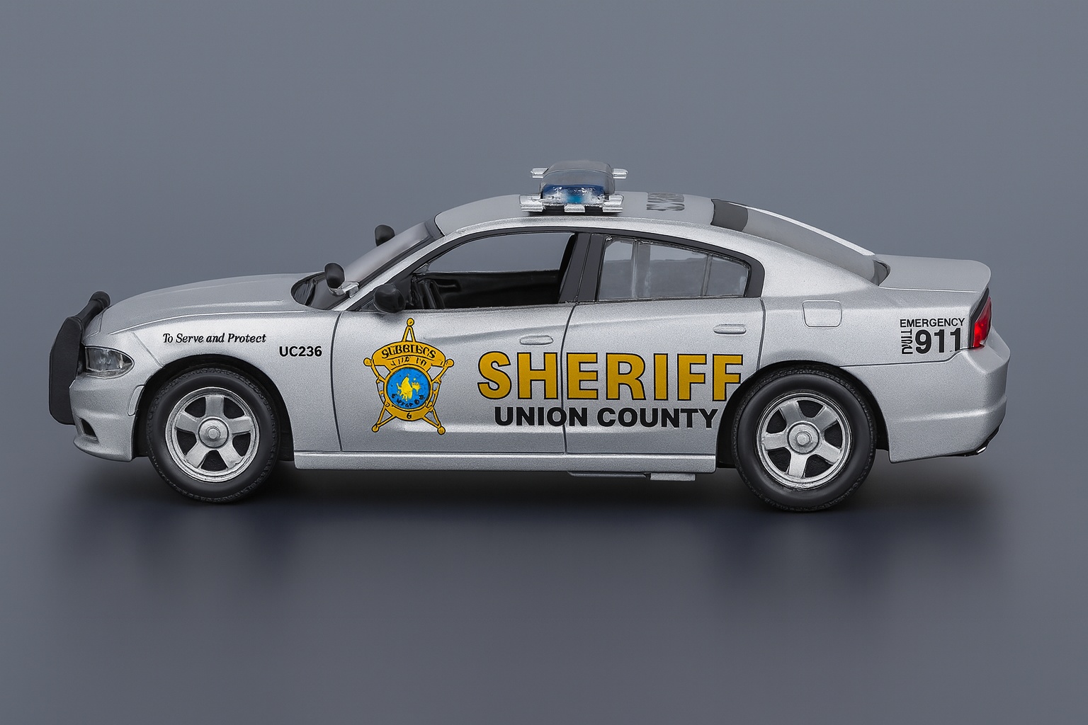 Union County Sheriff silver patrol car model