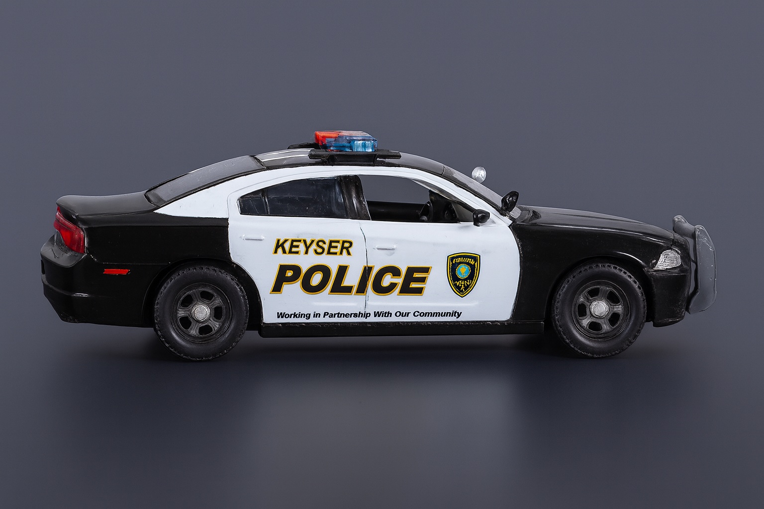 Keyser Police black white patrol car model